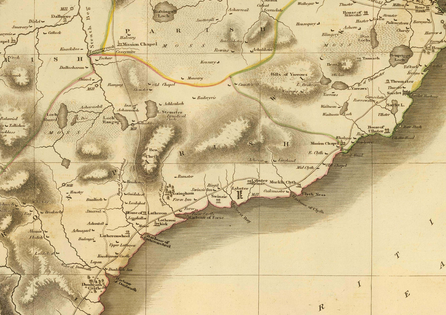 Caithness Map | Old Antique Map | 1832 | Old Map Wall Print| Poster Wall Art|Wall Art |Scottish Maps| Vintage Print