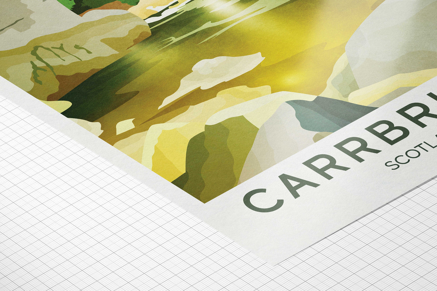 Carrbridge Travel Poster | Badenoch and Strathspey | Scottish Highlands | Carrbridge Cairngorms Print | Scotland's National Park