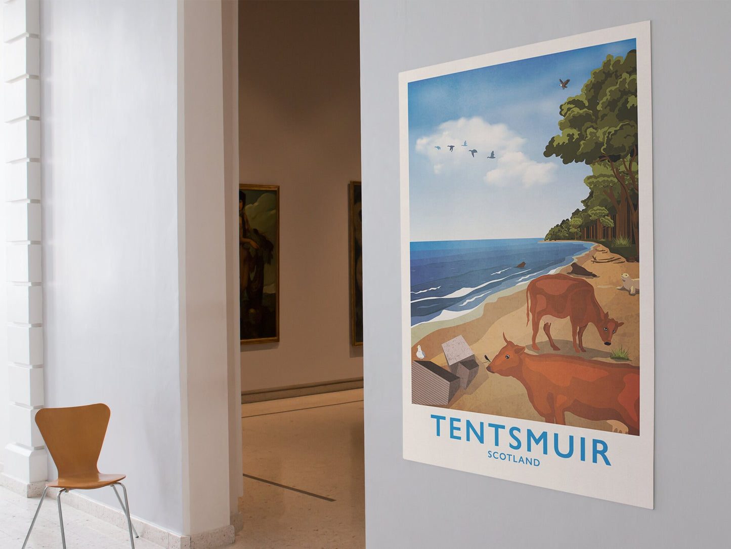 Tentsmuir Travel Poster, Tentsmuir Beach & Forrest, Tayport, Fife, Minimalist Wall Art