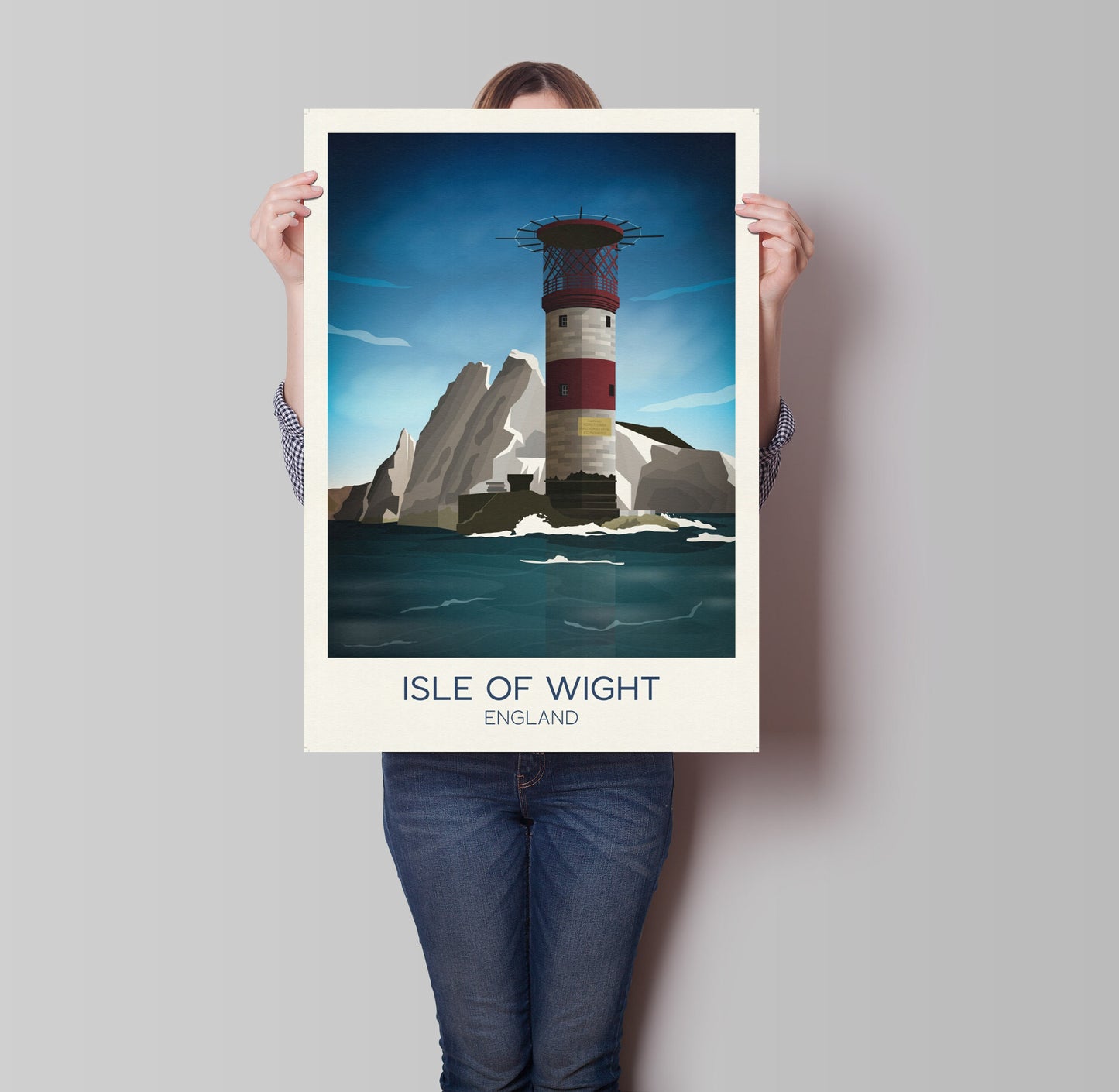 Isle of Wight Travel Poster, The Needles, Minimalist Wall Art, , Wall Art Prints