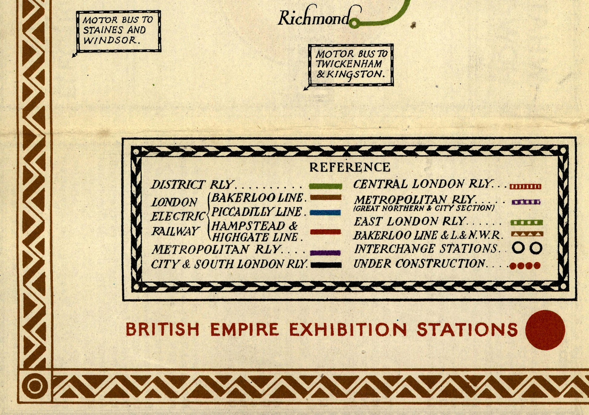 London subway Underground Map | Vintage London Map | 1923 | Leslie MacDonald Gill |Antique British Map | Antique Britain