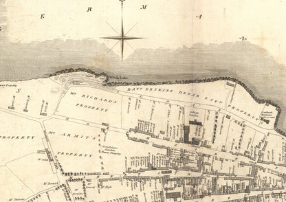 Old Map of St. Andrews | Ancient Scottish Map | Fine Art Print | Antique town survey by John Wood, St Andrews University, from 1820