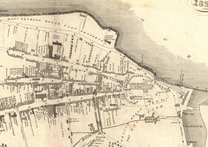 Old Map of St. Andrews | Ancient Scottish Map | Fine Art Print | Antique town survey by John Wood, St Andrews University, from 1820