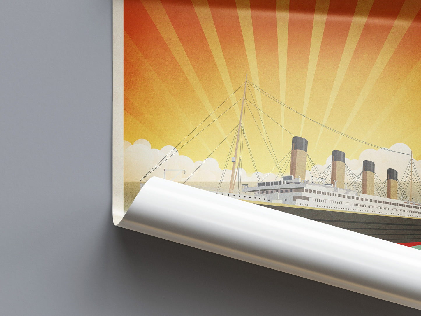 Titanic Travel Poster, Retro Illustration of the Titanic