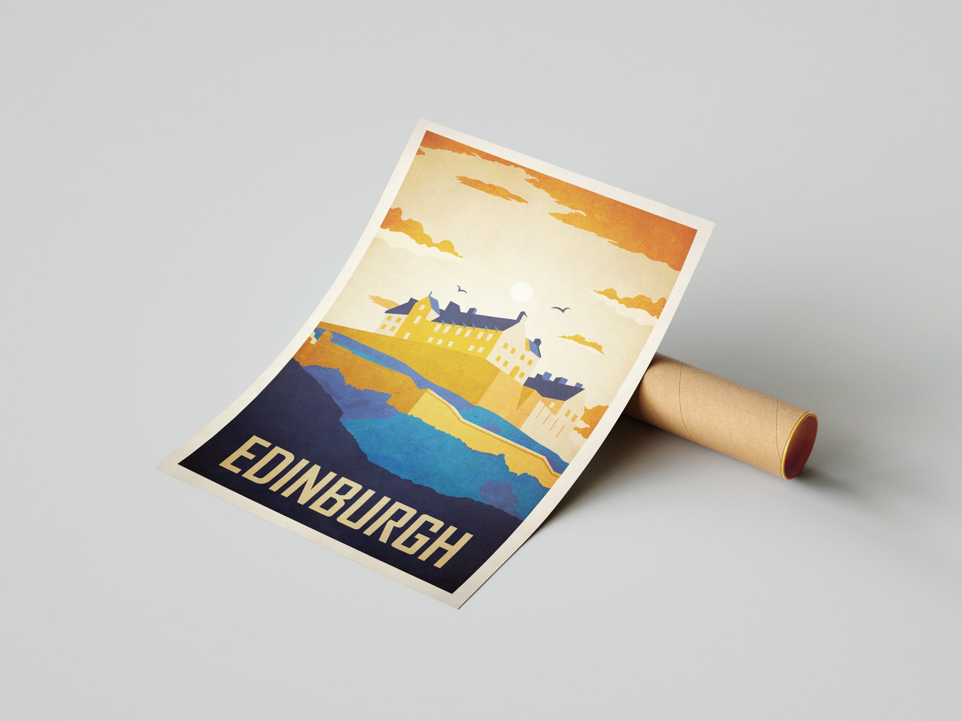 Edinburgh Castle Poster, Illustrated print of Edinburgh Castle, Scotland, Scottish Gift, Edinburgh Gift, Scottish Print