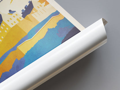 Edinburgh Castle Poster, Illustrated print of Edinburgh Castle, Scotland, Scottish Gift, Edinburgh Gift, Scottish Print
