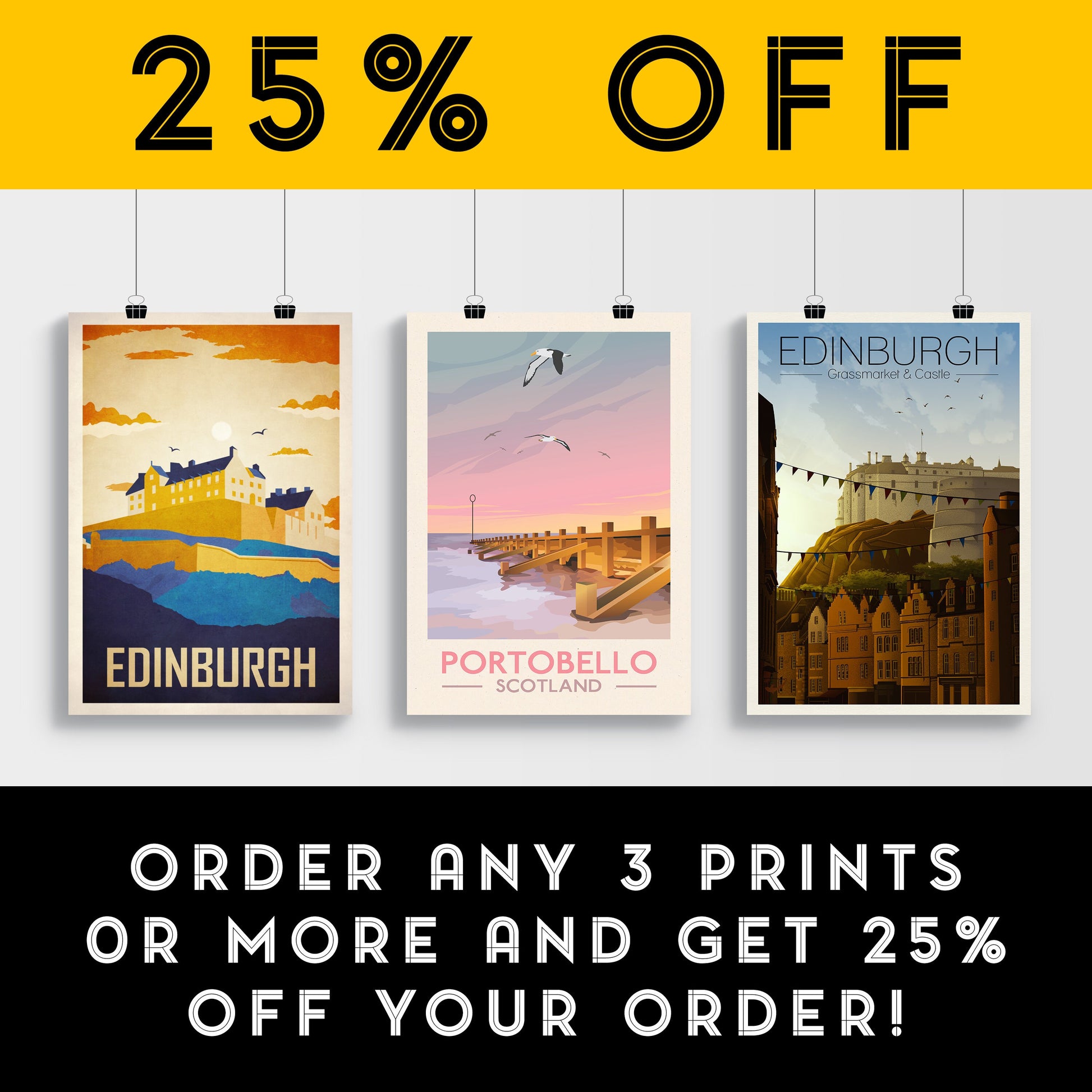 Edinburgh Castle Poster, Illustrated print of Edinburgh Castle, Scotland, Scottish Gift, Edinburgh Gift, Scottish Print