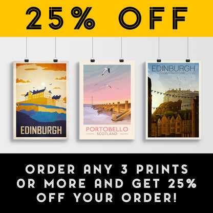 Edinburgh Castle Poster, Illustrated print of Edinburgh Castle, Scotland, Scottish Gift, Edinburgh Gift, Scottish Print