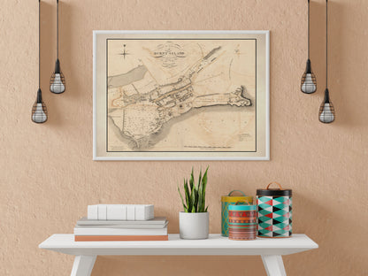Burntisland Vintage Map | Old Map of Burnt Island | Wall Art Print | Antique maps | Ancient Scotland | Burntisland History