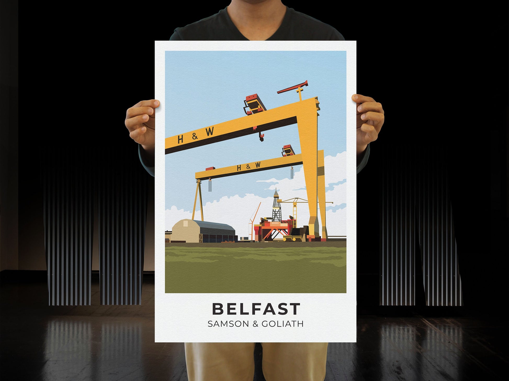 Belfast, Samson and Goliath Print | Northern Ireland | Harland and Wolff | Iconic Landmark | Belfast Cranes