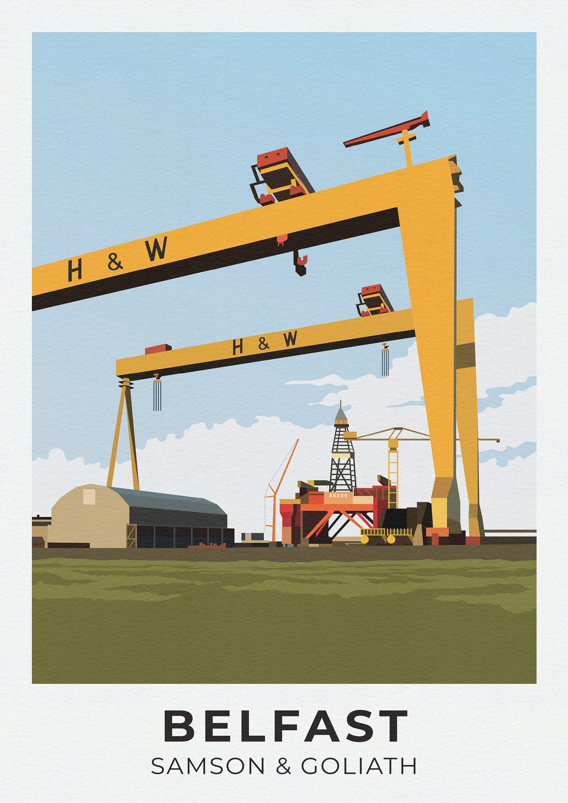 Belfast, Samson and Goliath Print | Northern Ireland | Harland and Wolff | Iconic Landmark | Belfast Cranes