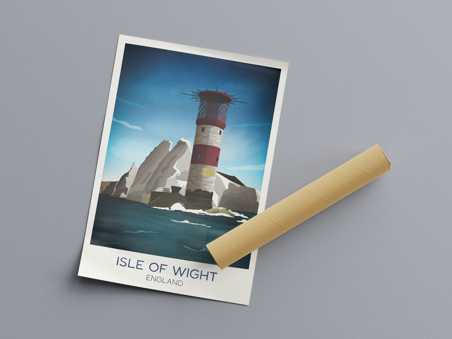 Isle of Wight Travel Poster, The Needles, Minimalist Wall Art, , Wall Art Prints