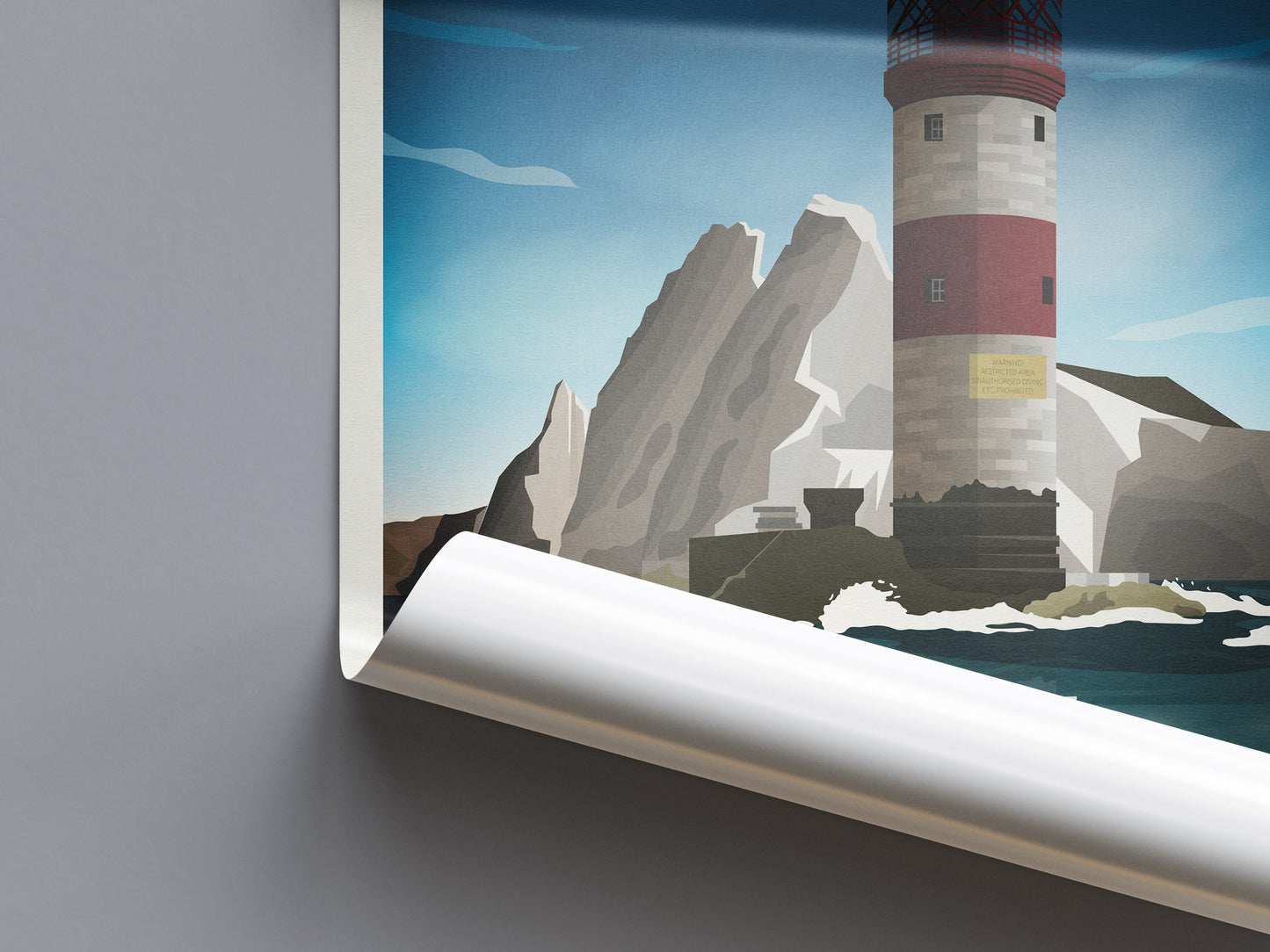 Isle of Wight Travel Poster, The Needles, Minimalist Wall Art, , Wall Art Prints