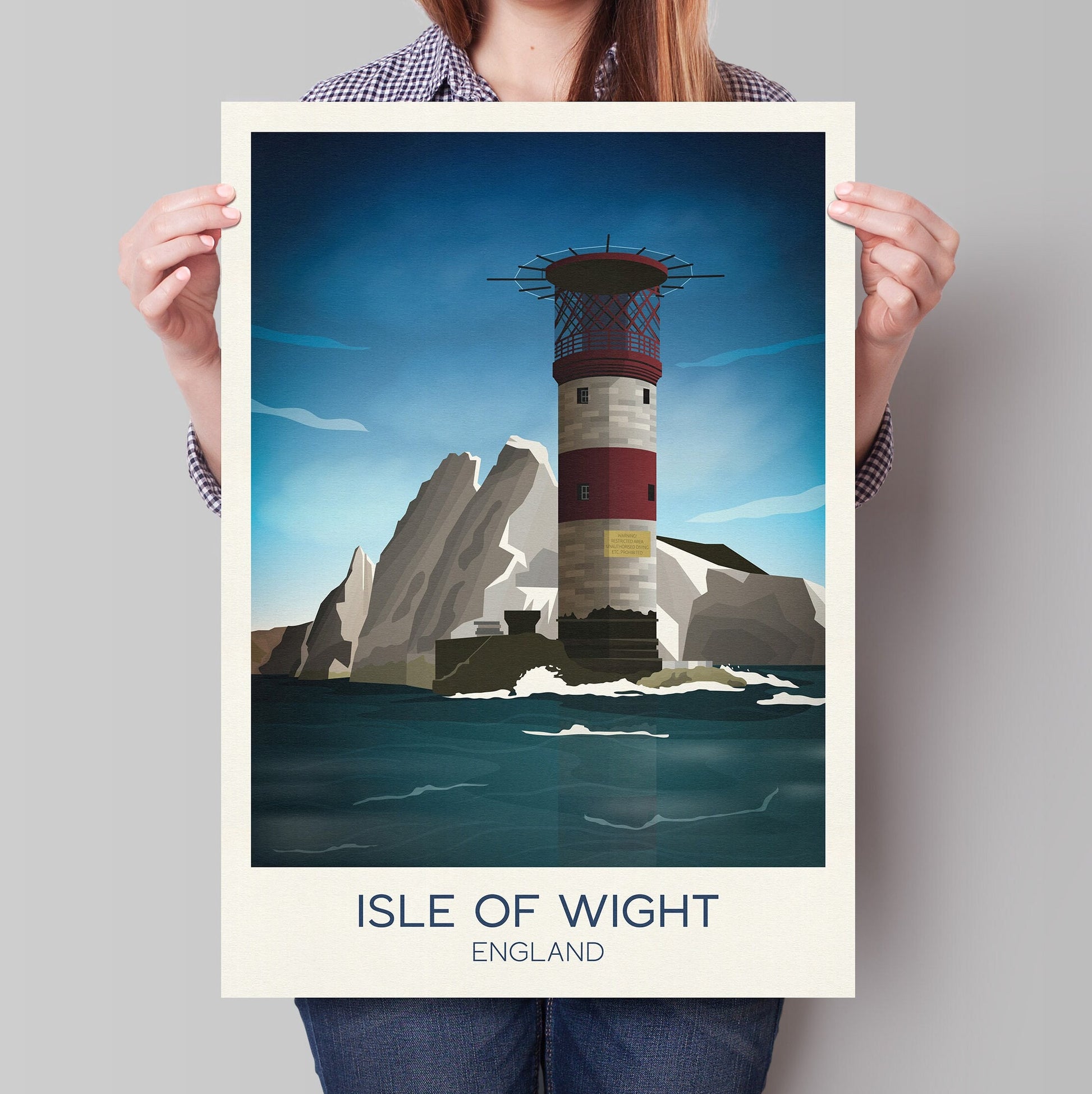 Isle of Wight Travel Poster, The Needles, Minimalist Wall Art, , Wall Art Prints