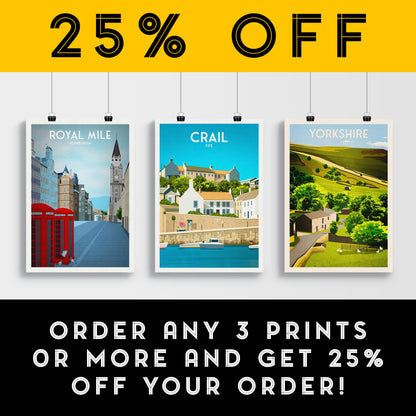 Crail Travel Poster, East Neuk Harbour Wall Art Print, Coastal Scotland Home Decor, A4 – A1 Sizes