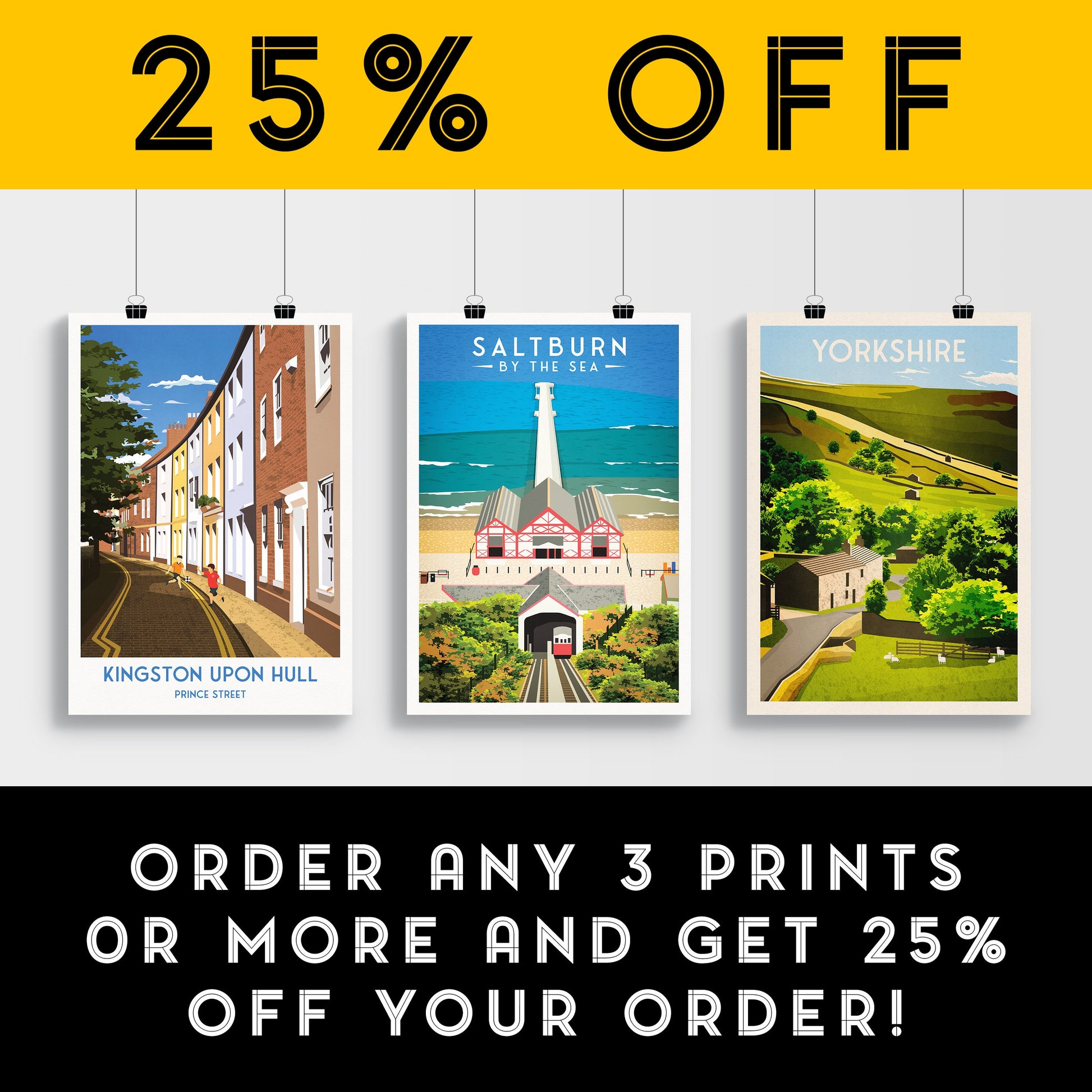 Saltburn By The Sea Print - England Travel Poster - Saltburn-By-The-Sea Gift