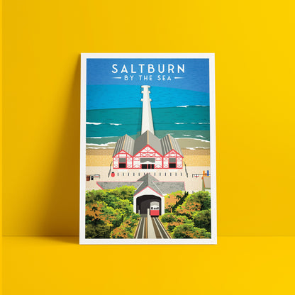 Saltburn By The Sea Print - England Travel Poster - Saltburn-By-The-Sea Gift
