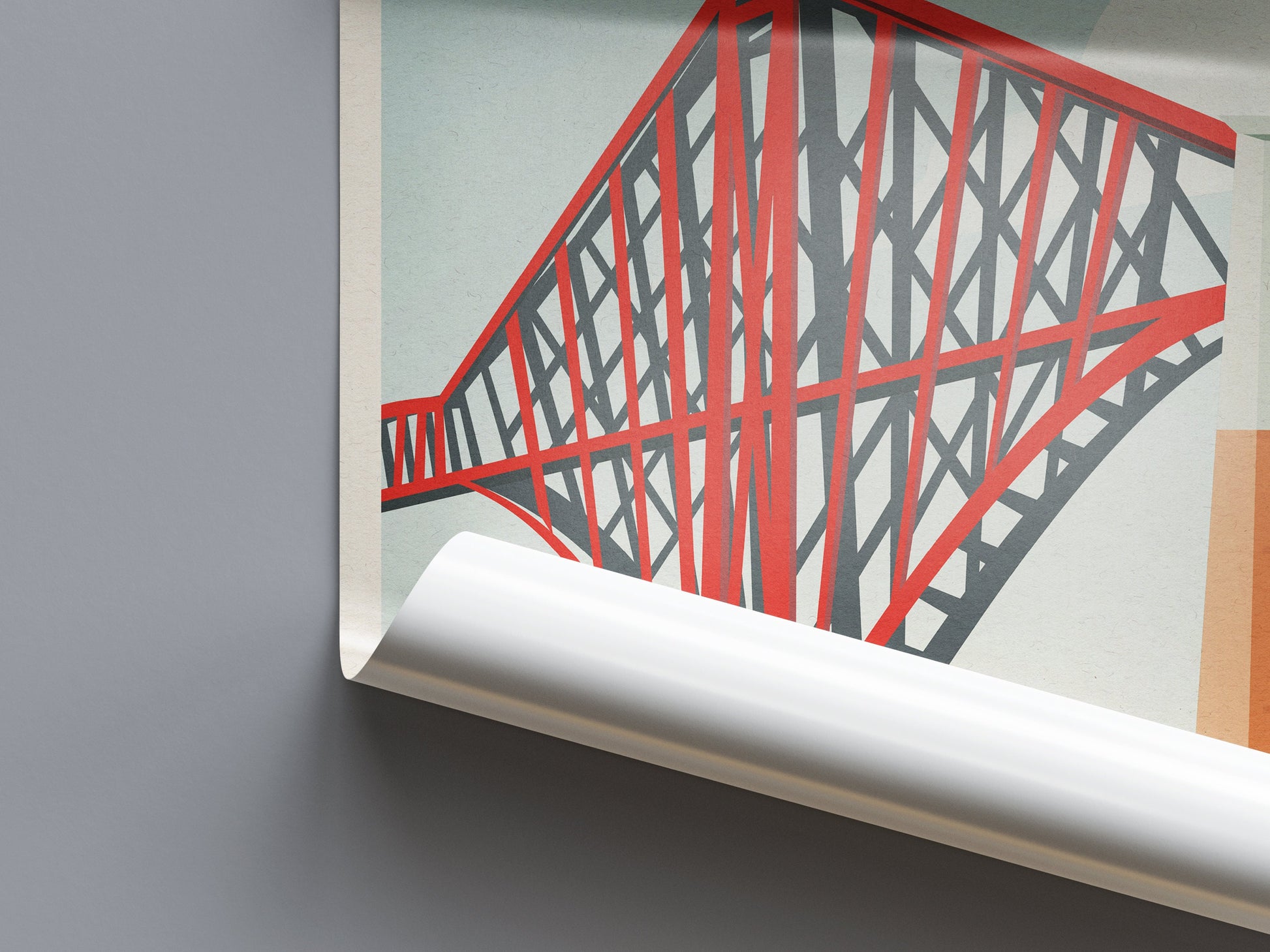 Forth Rail Bridge Travel Poster, Iillustration of Forth Rail Bridge between Edinburgh and Fife, Scottish Art, Forth Bridge Art, Wall Art