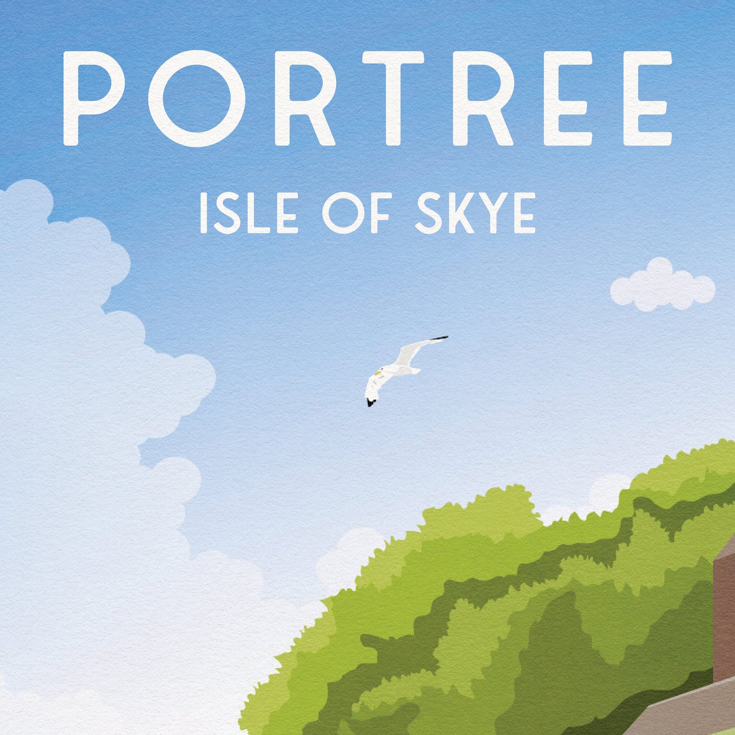 Portree Travel Poster, Isle of Skye Print - Scottish Wall Art