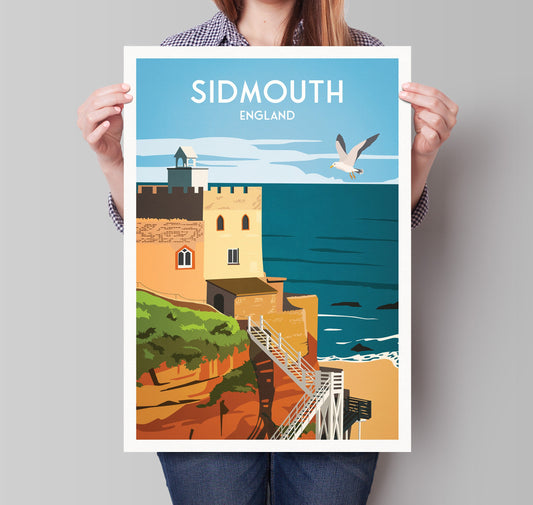 Sidmouth Travel Poster - England - A4, A3, A2, A1
