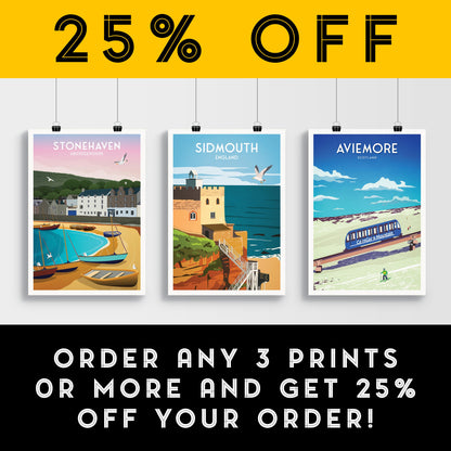 Sidmouth Travel Poster - England - A4, A3, A2, A1