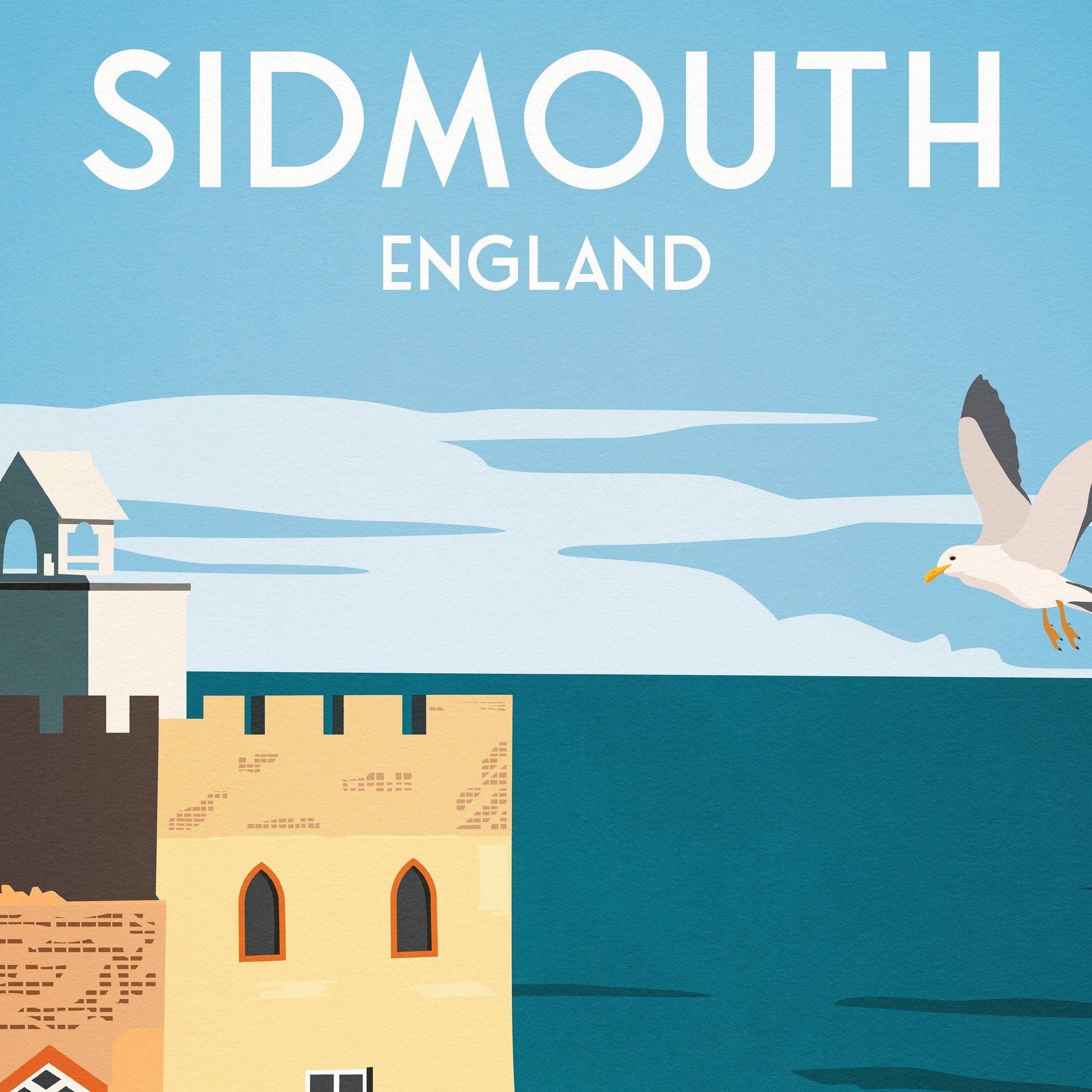 Sidmouth Travel Poster - England - A4, A3, A2, A1