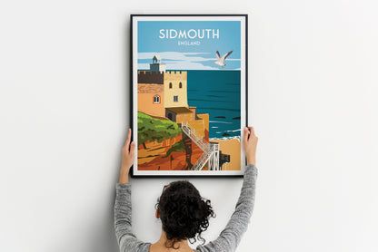 Sidmouth Travel Poster - England - A4, A3, A2, A1