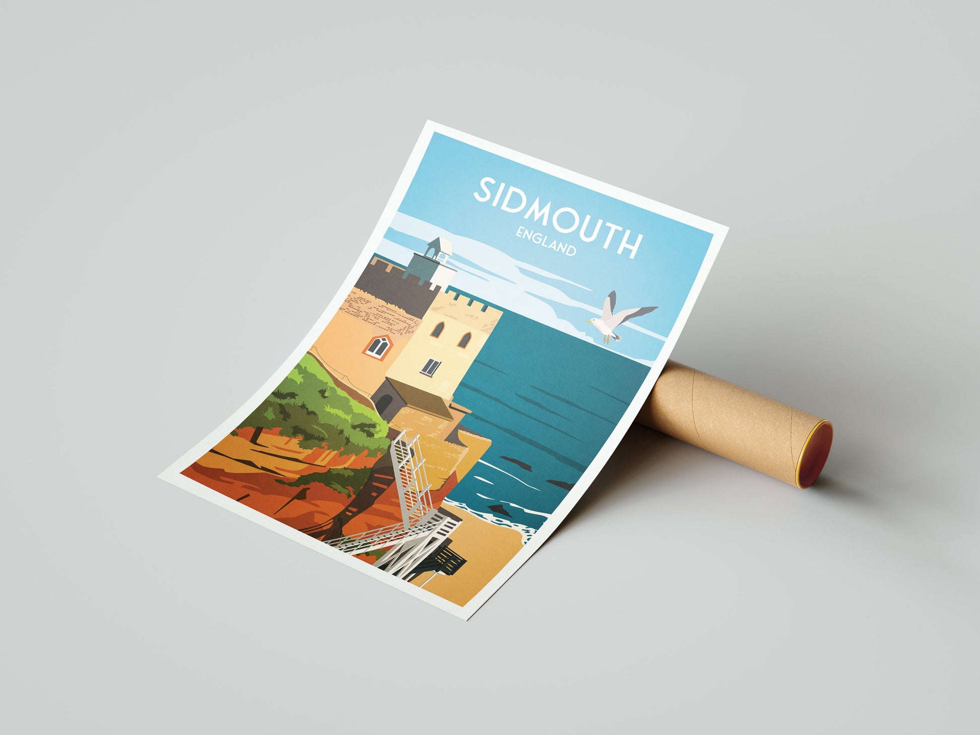 Sidmouth Travel Poster - England - A4, A3, A2, A1