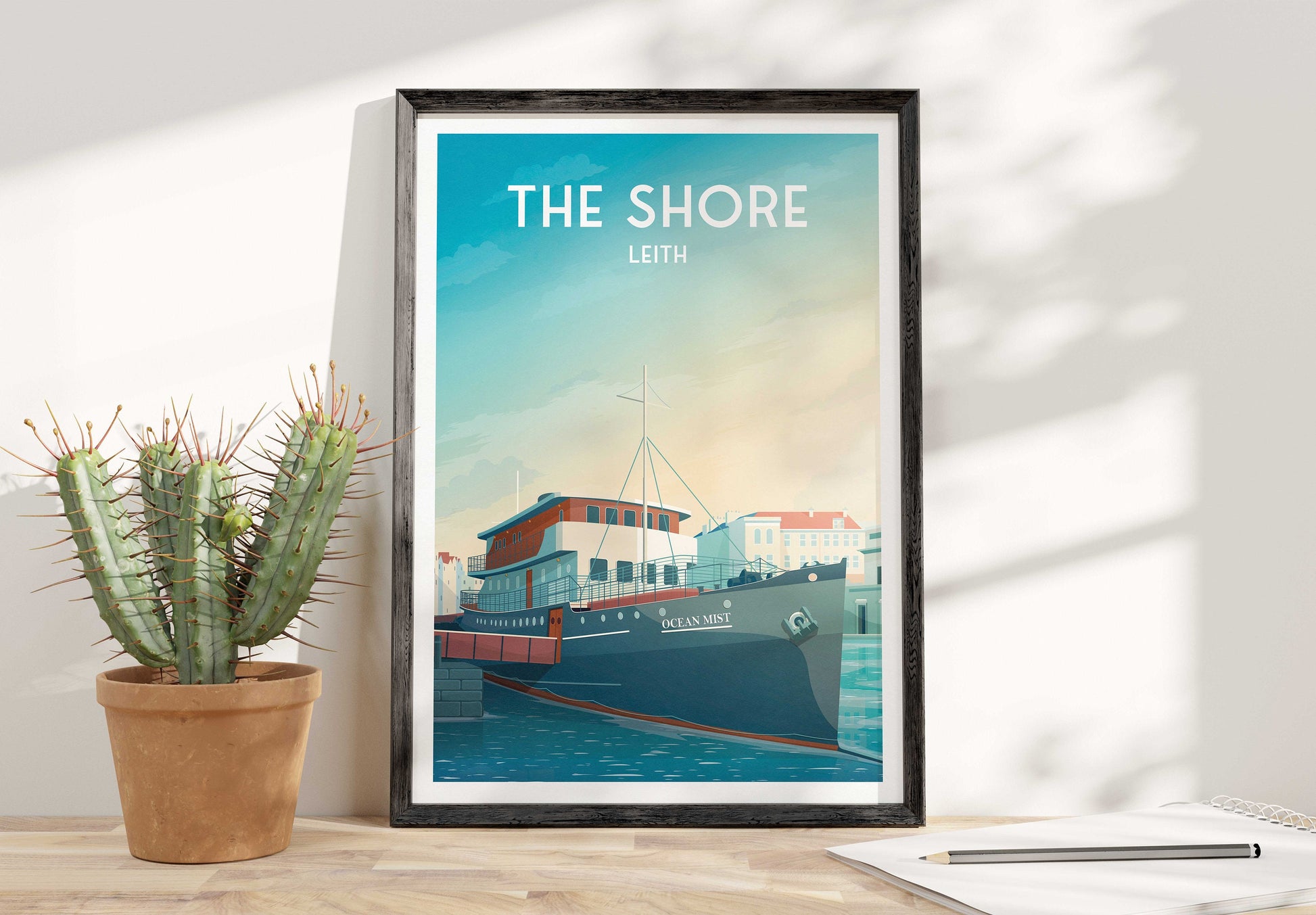 The Shore Travel Poster - Leith Edinburgh Print - Water of Leith | Scotland Wall Art