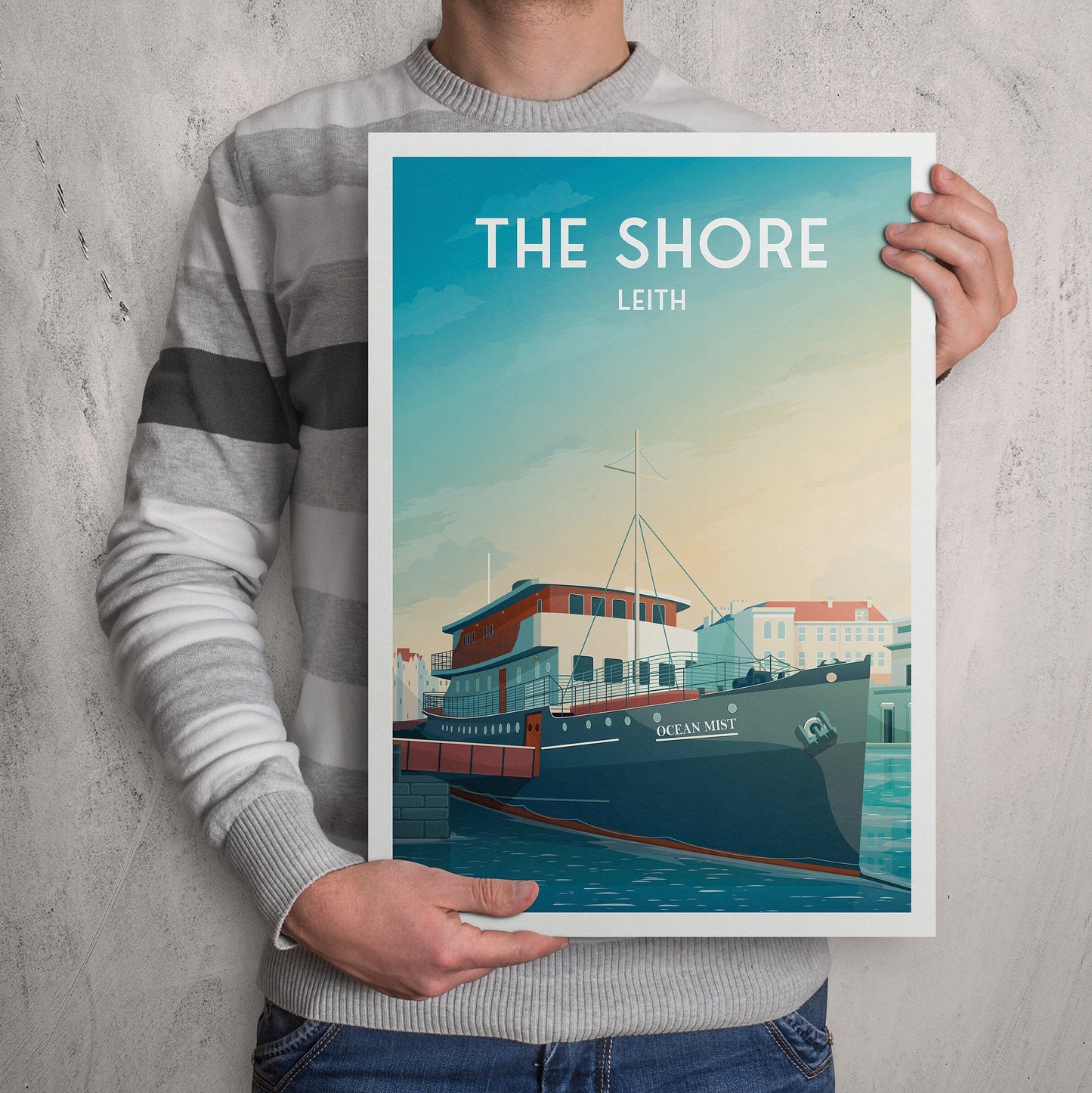 The Shore Travel Poster - Leith Edinburgh Print - Water of Leith | Scotland Wall Art