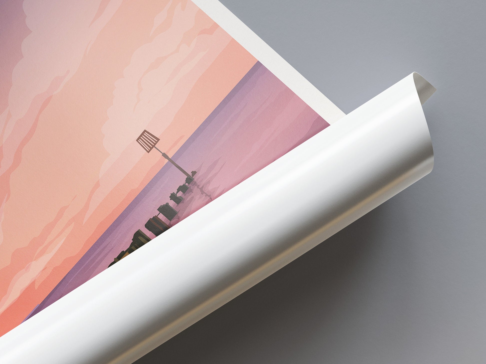 Cleethorpes Beach Print - England Travel Poster - North East Lincolnshire - Coastal Wall Art - A3, A2, A1 Sizes