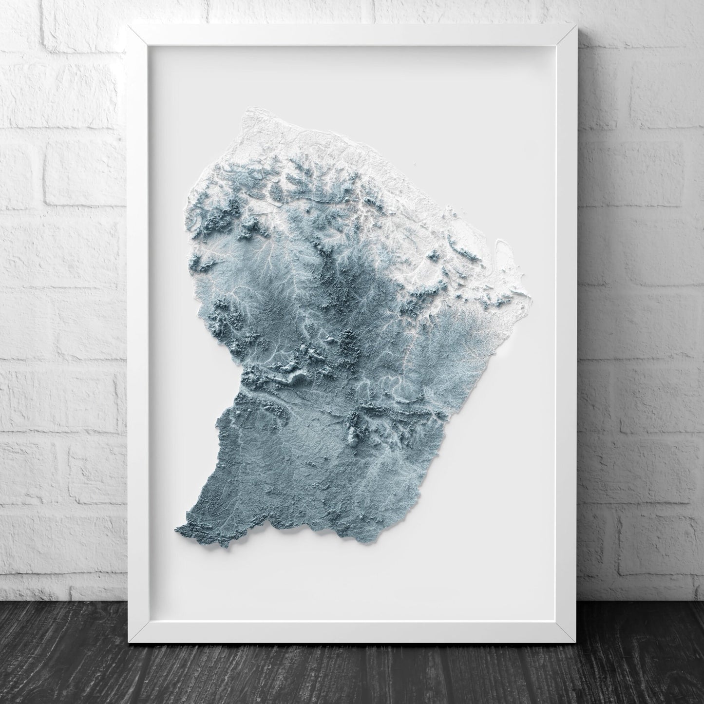 French Guiana Artistic Relief Map - Unique 2D Wall Decor - Geology - 2D Shaded Relief Map