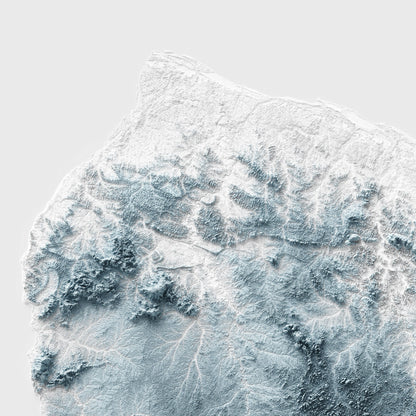 French Guiana Artistic Relief Map - Unique 2D Wall Decor - Geology - 2D Shaded Relief Map