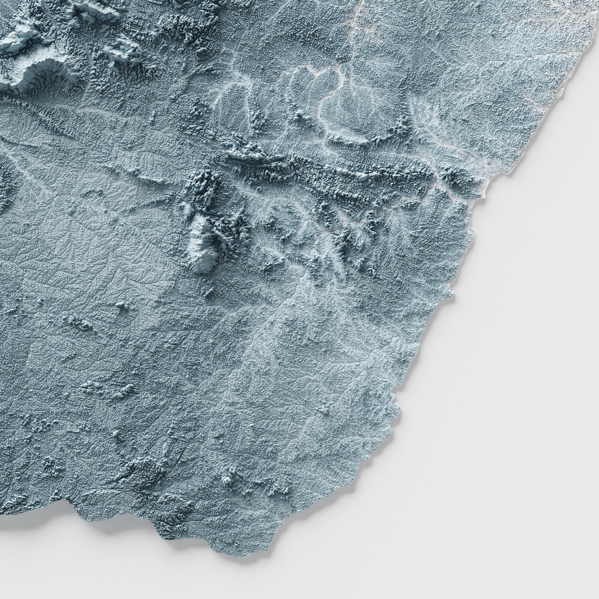 French Guiana Artistic Relief Map - Unique 2D Wall Decor - Geology - 2D Shaded Relief Map
