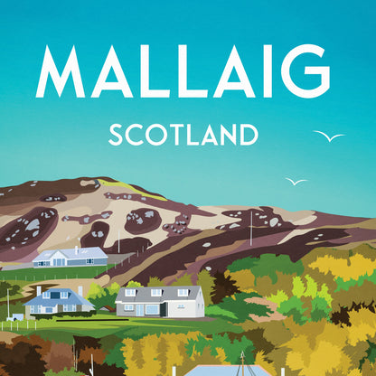 Mallaig Harbour Travel Poster - Coastal Beauty and Maritime Charm | Lochaber | West Coast of the Highlands of Scotland | Vintage Style Print