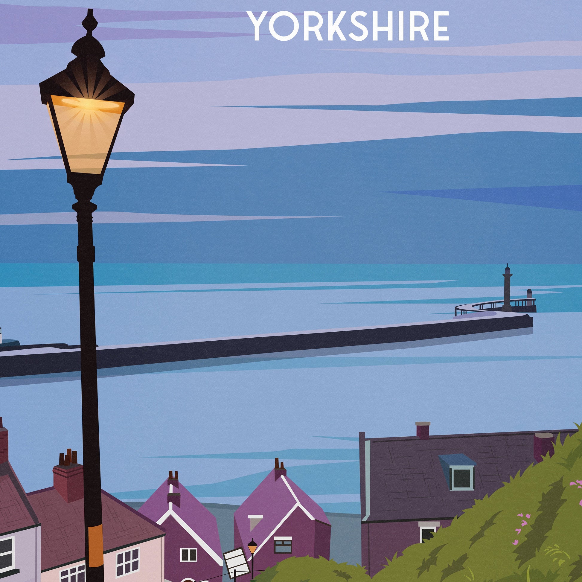 Whitby Travel Poster | 199 steps | Whitby harbour | North Yorkshire Wall Art | Home Decor Artwork | Wedding gift | Birthday Present