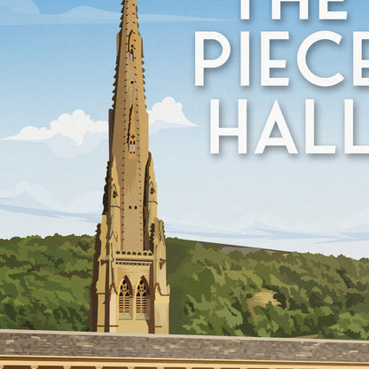 The Piece Hall Print - Travel Poster - Halifax - West Yorkshire - England Wall Art