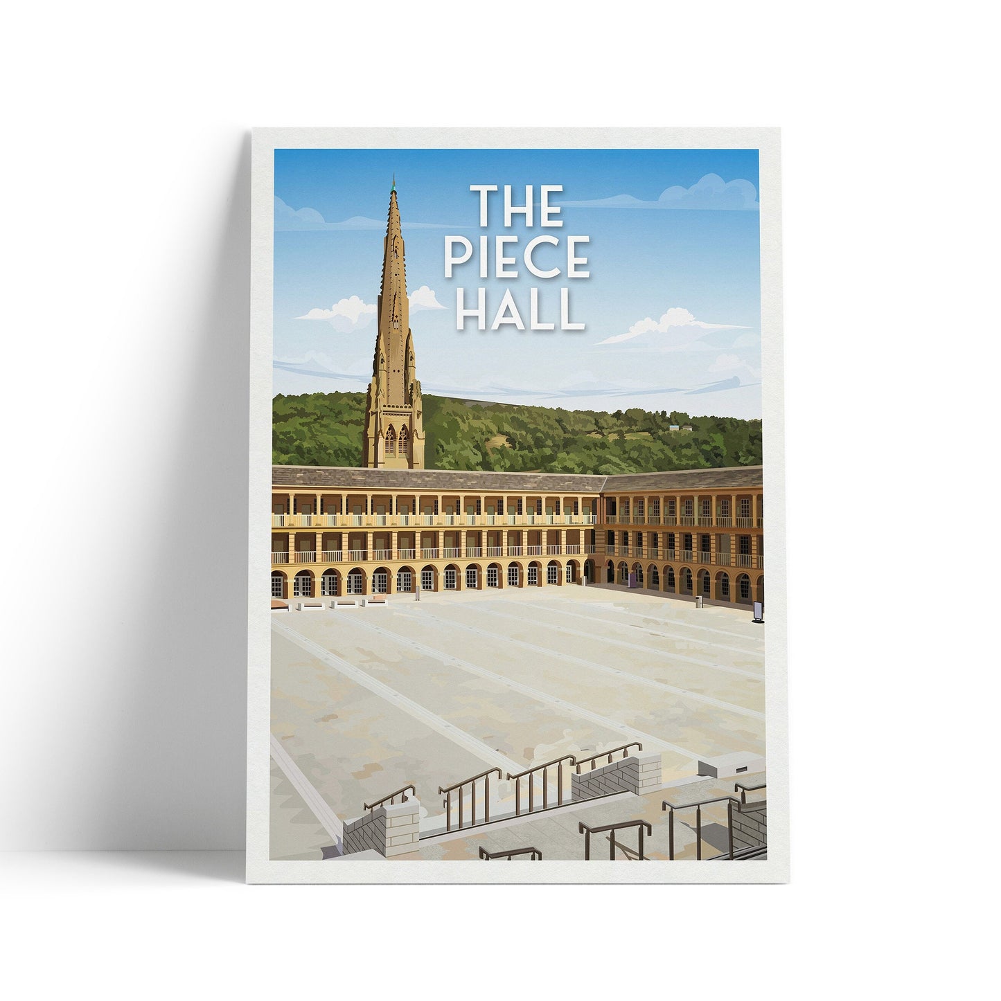The Piece Hall Print - Travel Poster - Halifax - West Yorkshire - England Wall Art