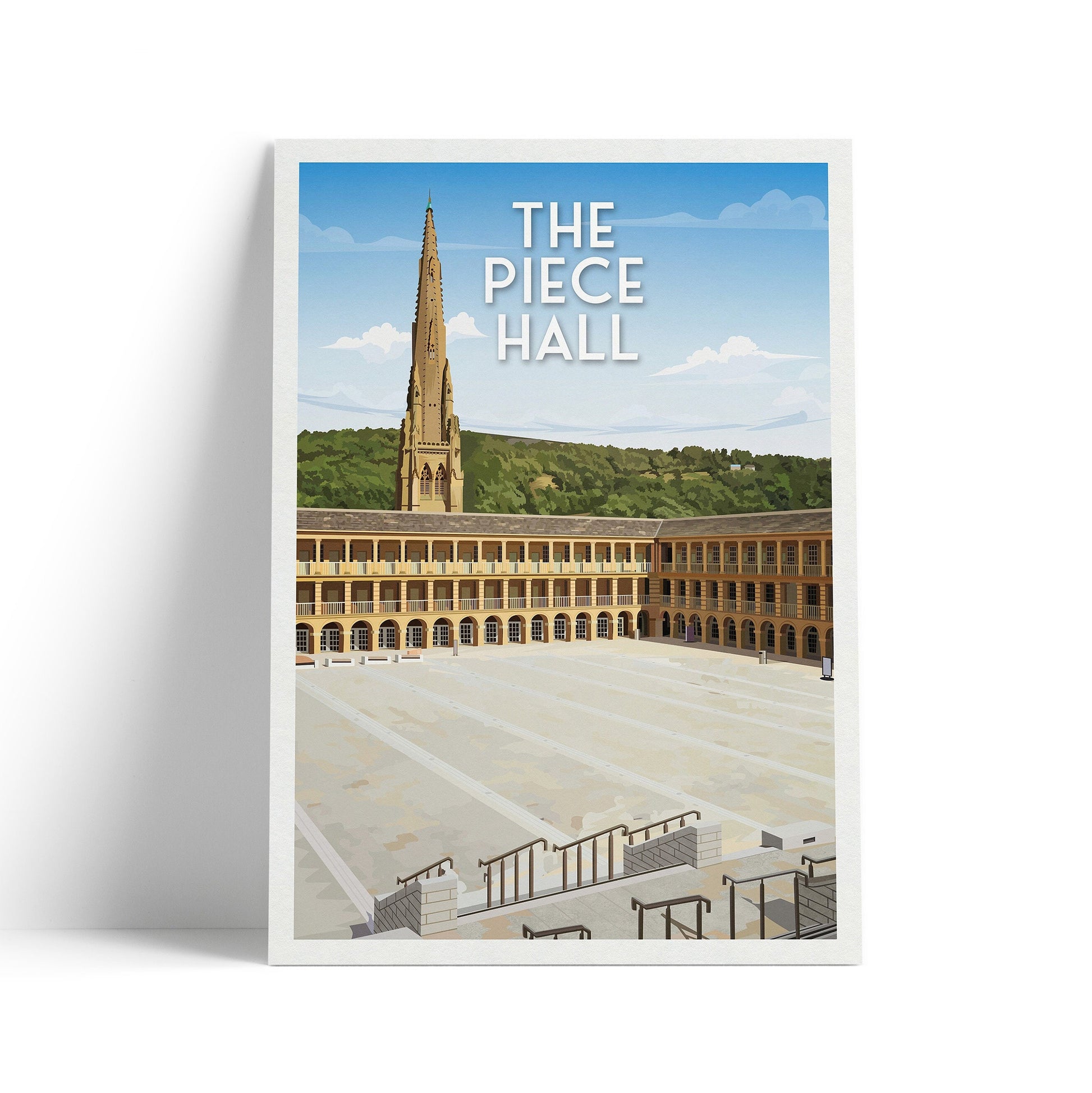 The Piece Hall Print - Travel Poster - Halifax - West Yorkshire - England Wall Art