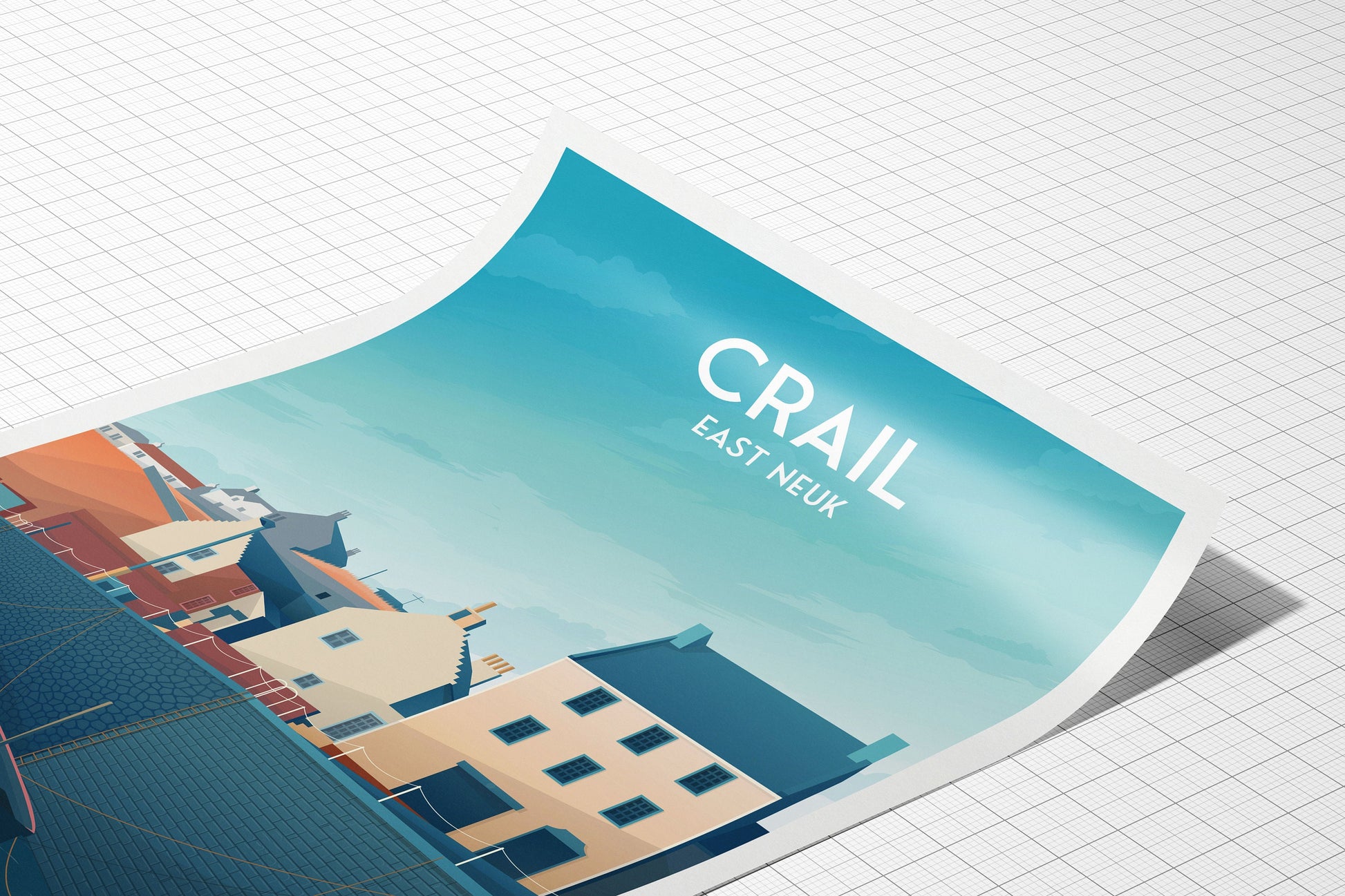 Crail Print - Crail Harbour Travel Poster - Historic Village - Fife Print - Scottish Wall Art - Historical Scottish Town - East Neuk