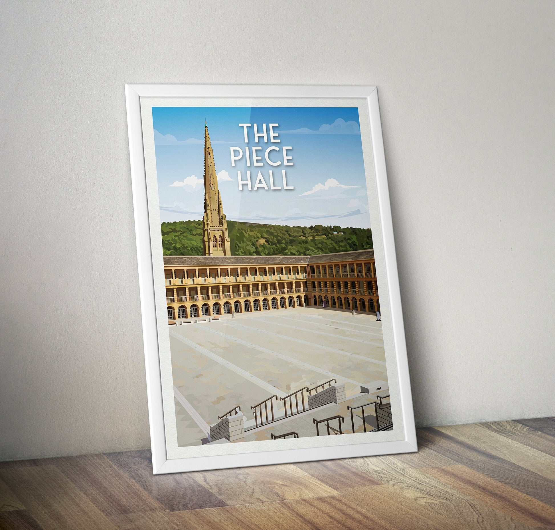The Piece Hall Print - Travel Poster - Halifax - West Yorkshire - England Wall Art
