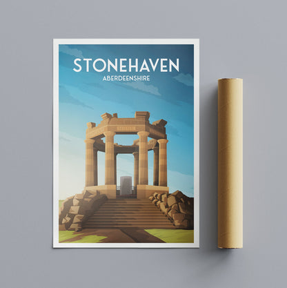 Stonehaven War Memorial Print - Black Hill - Aberdeenshire - Scotland - Kincardine and Deeside