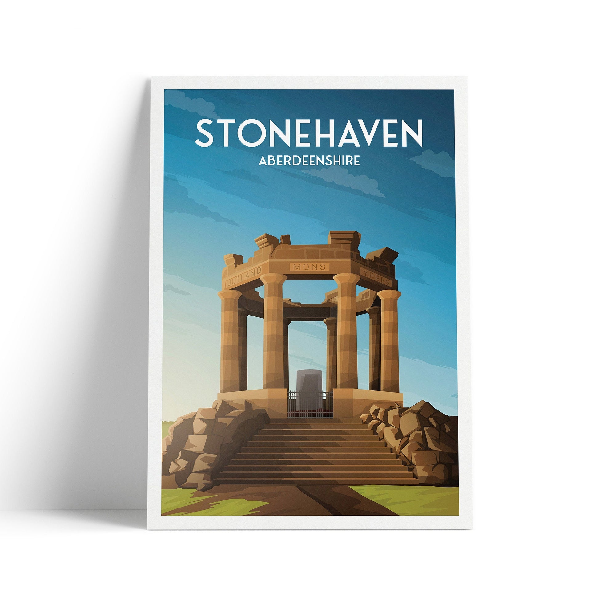 Stonehaven War Memorial Print - Black Hill - Aberdeenshire - Scotland - Kincardine and Deeside