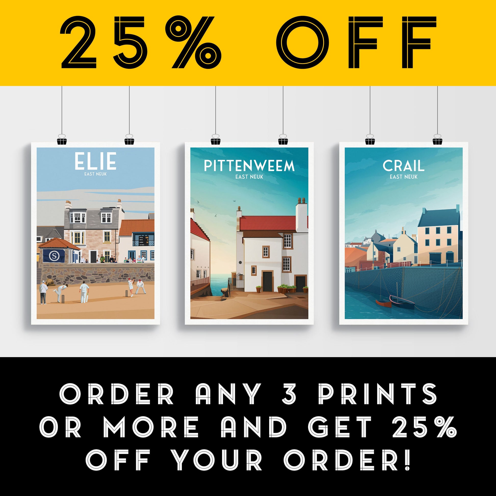 Pittenweem Poster, Fife Travel Poster, Fife East Neuk Wall Art Print, Scottish Gift, Picturesque Houses