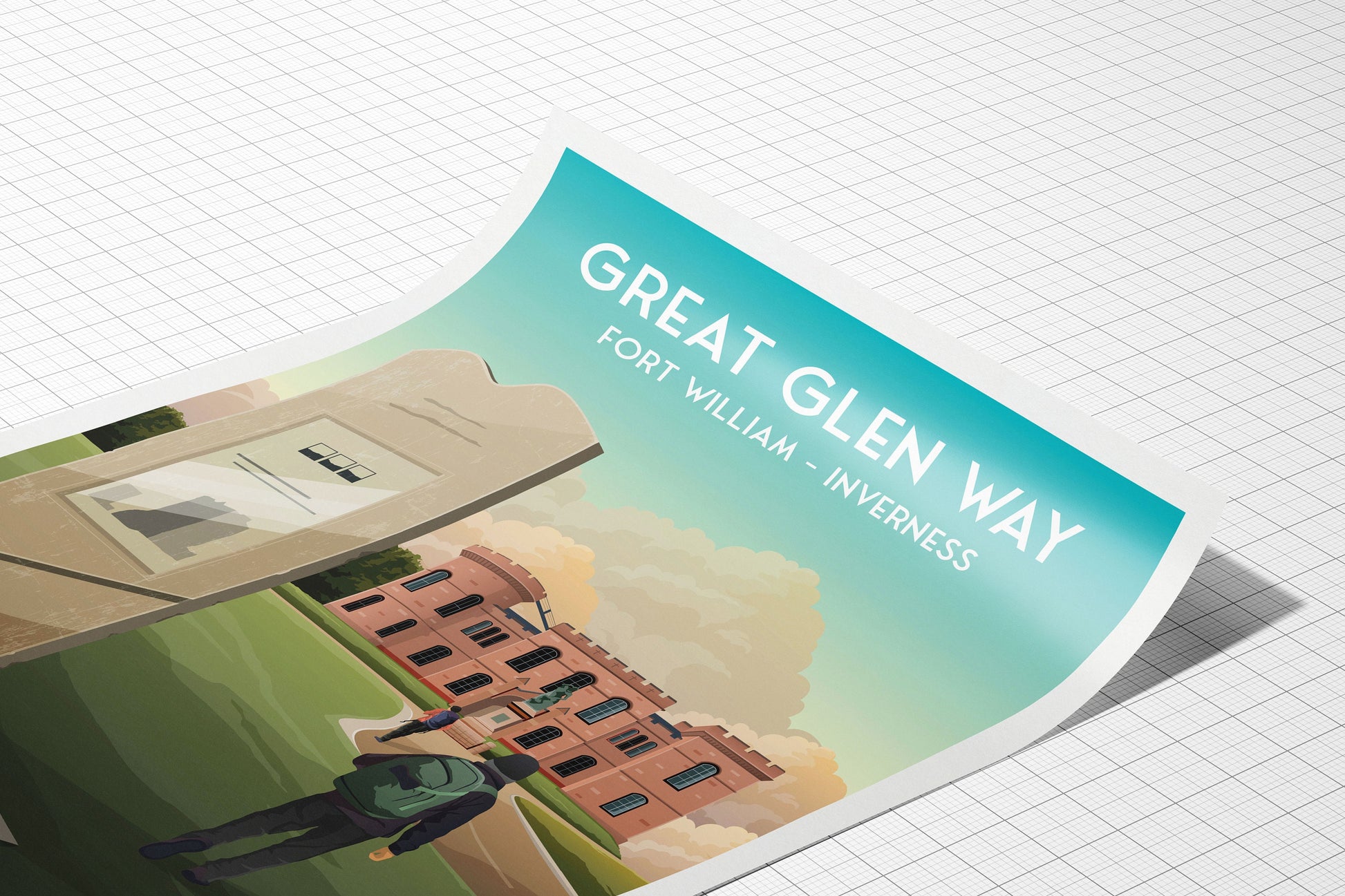 Great Glen Way Poster | Fort William to Inverness | Scottish Highlands | Inverness Castle | Great Scottish Trails