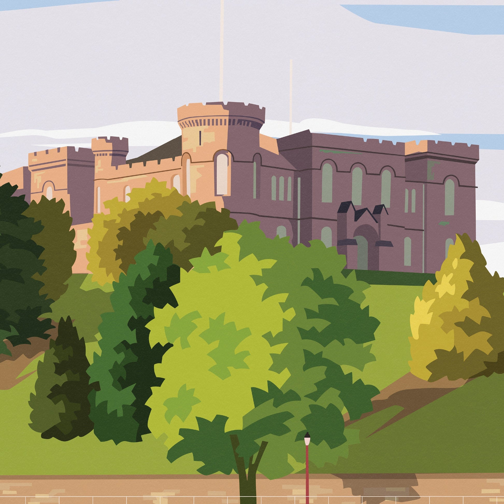 Inverness Travel Poster | Fort William to Inverness | Scottish Highlands | Inverness Castle | Great Scottish Trails