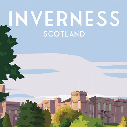 Inverness Travel Poster | Fort William to Inverness | Scottish Highlands | Inverness Castle | Great Scottish Trails