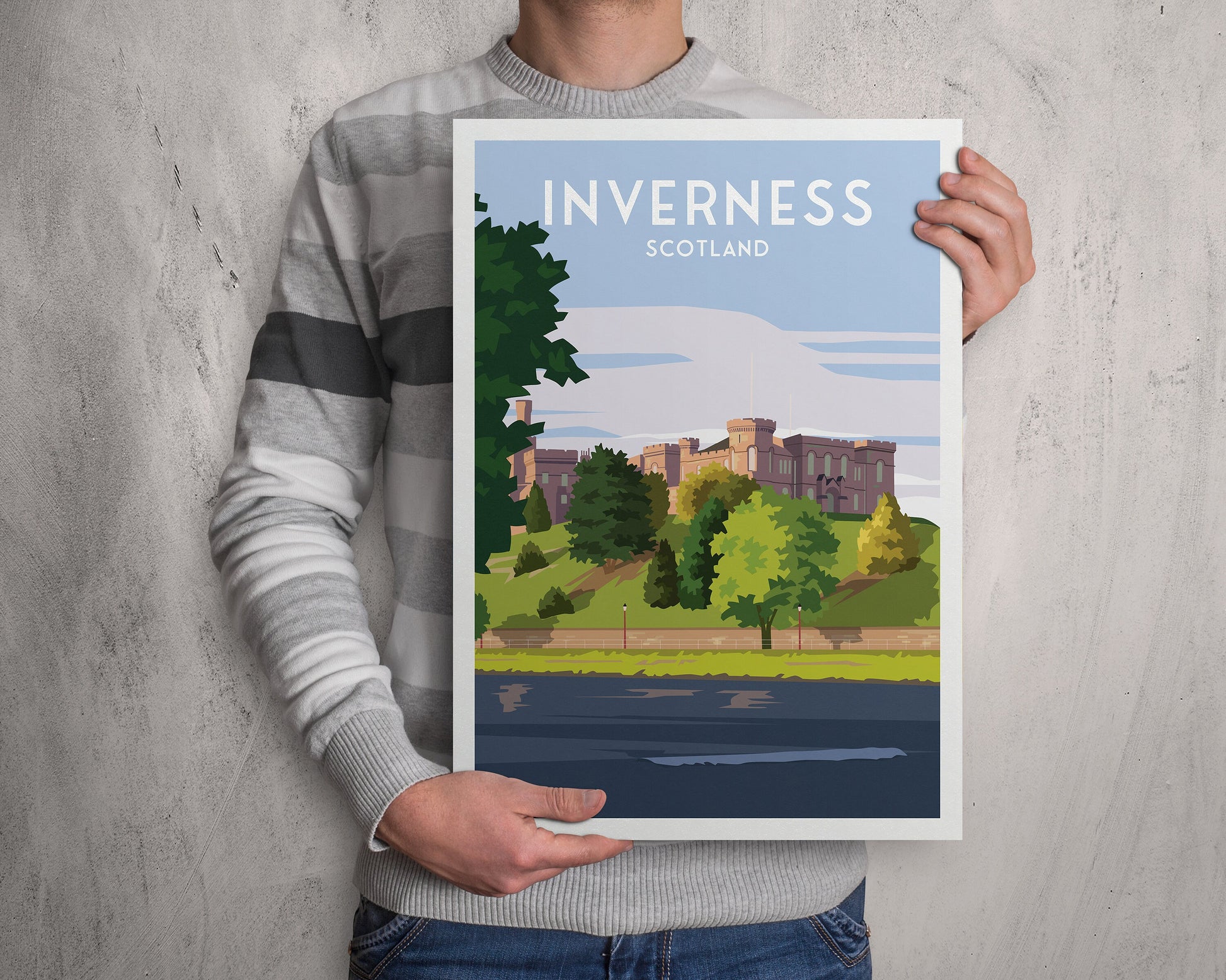 Inverness Travel Poster | Fort William to Inverness | Scottish Highlands | Inverness Castle | Great Scottish Trails