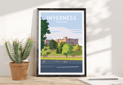 Inverness Travel Poster | Fort William to Inverness | Scottish Highlands | Inverness Castle | Great Scottish Trails