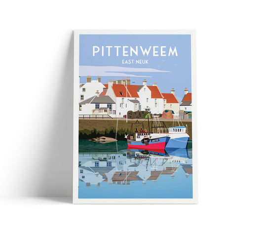 Pittenweem Harbour Poster, Fife Travel Poster, Fife East Neuk Wall Art Print, Scottish Gift, Pittenweem Arts Festival